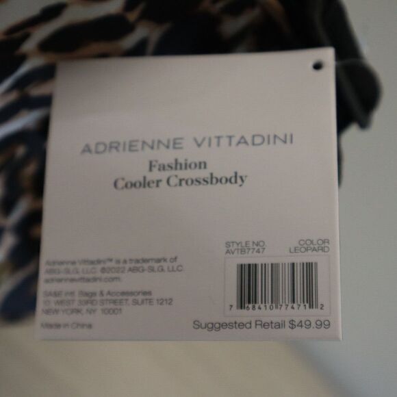 Adrienne Vittadini AVTB7747 Leopard Print 9" Fashion Crossbody Cooler Satchel - Picture 8 of 10
